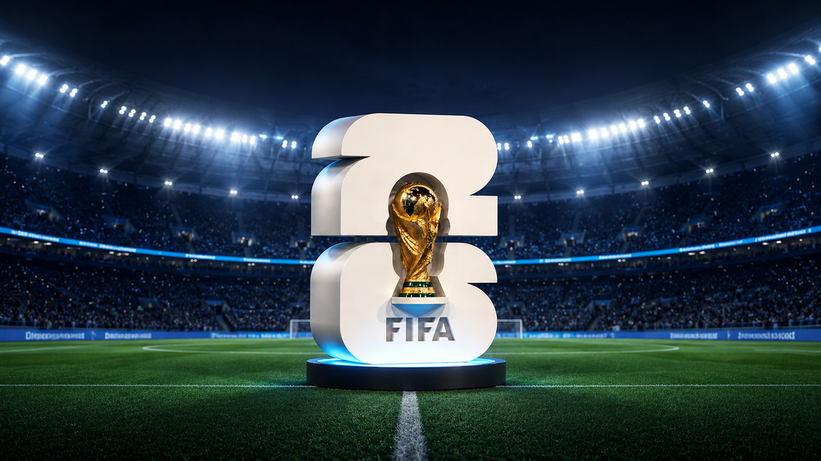 Football stadium at night for World Cup 2026 IPTV streaming