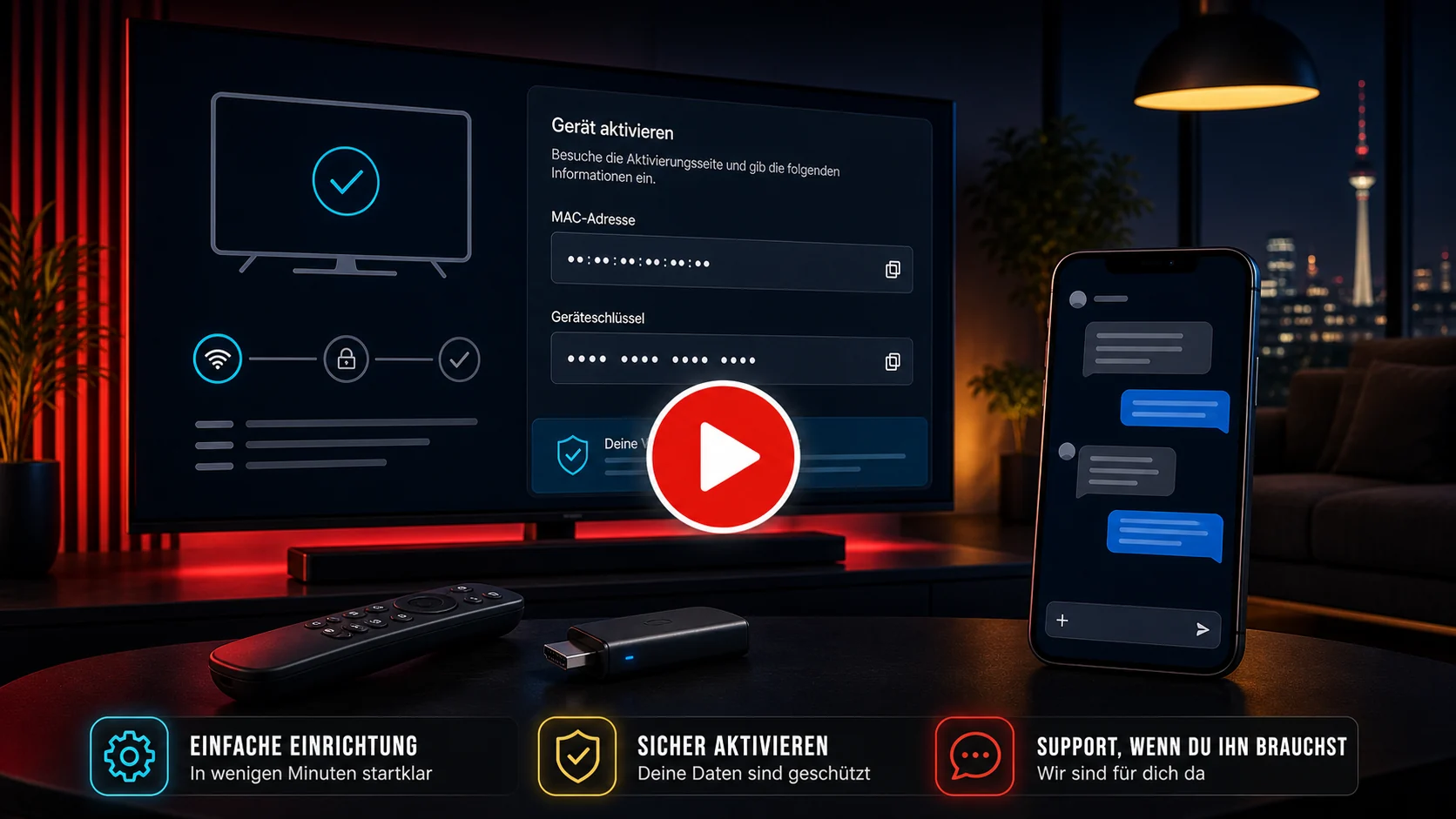 Video IBO Player Pro Setup mit MAC Adresse und Device Key